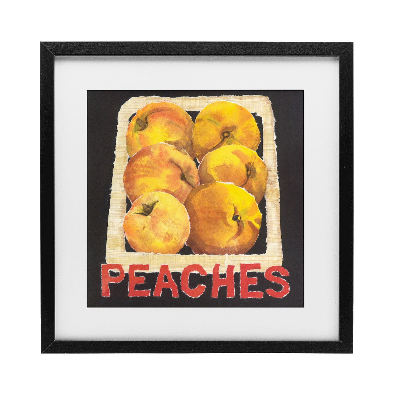 Stupell Industries Collaged Garden Peaches Framed Print Under Glass, design by Nancy Overton